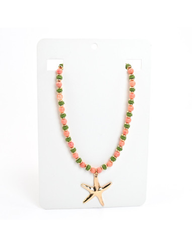 Collar de Acrílico y Fimo con Dije de Estrella de Mar | Infinita Moda