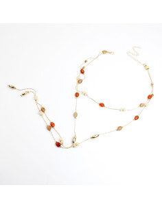 Collar Largo Cadena con Cuentas Diferenciadas | Infinita Moda
